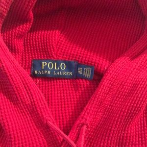 Polo cotton hoodie red